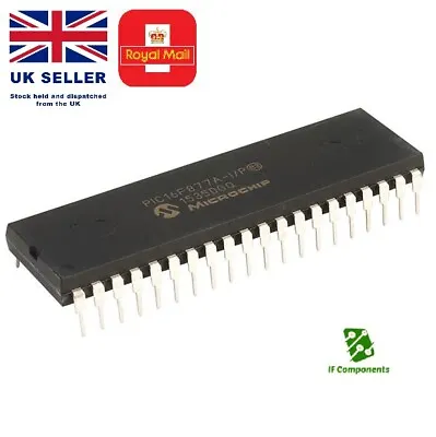 PIC16F877A-I/P MICROCHIP PIC MCU 20 MHz 8BIT PIC16 20MHZ DIP-40 • £4.59