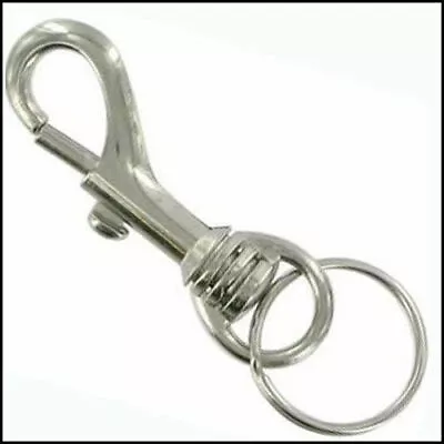 1x METAL BELT CLIP METAL HIPSTER KEYCHAIN KEYRING KEY FOB HOLDER CHAIN RING • £1.89