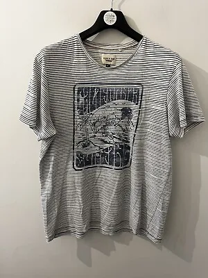 Koala Bay Men’s T Shirt Size XL Blue Striped Cotton 🍃benefits Charity 🍃 • £8.50