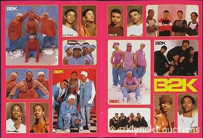 B2K Lil Fizz JBoog J-Boog Omarion Raz B  2 Full Pages Of B2K Stickers Lot P1874 • $4.70