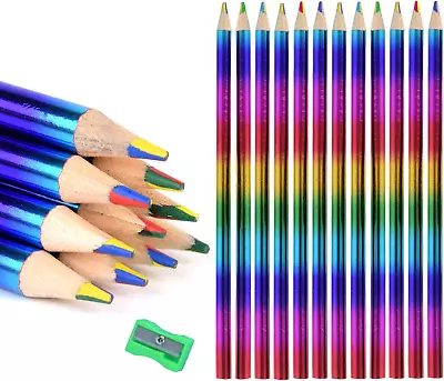 Colored Wooden Multicolor Rainbow Pencils 4-In-1 Environmentally Friendly Penci • $10.10