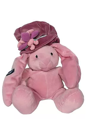 Vintage Applause Easter Bunny Pink Bonnet Hat Plush Stuffed Animal 16  • $46.20