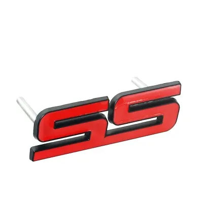 1x SS Emblem Front Grille Badge Nameplate Replacement For SS (Black Red) • $12.99