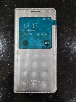 For Samsung Galaxy Alpha S-View Premium Cover Flip Case Silver • $9.99
