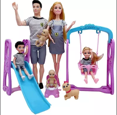 Barbie Happy Family Pregnant Mom Midge Doll Set - Dad Girl And Baby Toys For • $49.10