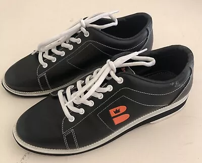 Brunswick Men's Black With Orange Details Bowling Shoes Size 9 Fast Shipping • $49.95