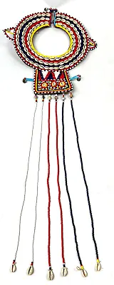 Vintage African Maasai Wedding Necklace Handmade Beaded Cowrie Shell Great Shape • $39.99