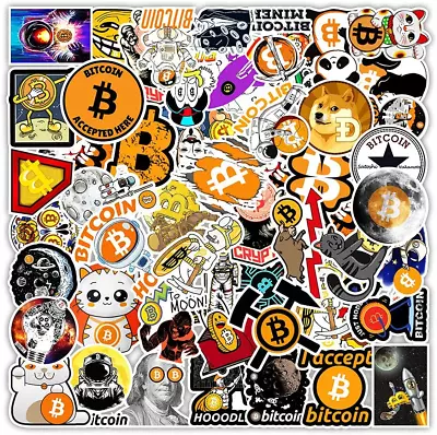 Bitcoin Stickers50 PCS Virtual Currency Graffiti Vinyl Waterproof Decals For... • $13.79
