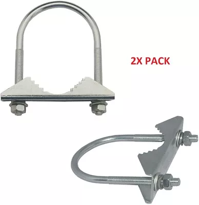 £5.99 • Buy 2x Jaw U V Bolt Clamps Up To 2  Inch X 3  Steel LoRa Antenna Pole Mast Helium