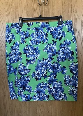 *NWT* J CREW ‘The Pencil Skirt’ Floral Skirt GREEN/BLUE Sz 14 • $32