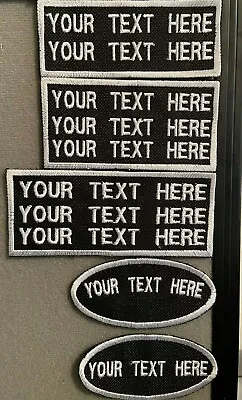 £3.99 • Buy Personalised Embroidered Text Patches Name Tapes Sew On & HOOK  Back