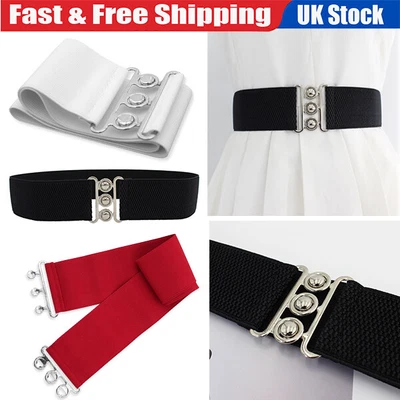 £3.99 • Buy UK Elasticated Belt Wide Classic Ladies Vintage Retro 1950's Waist Cincher