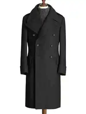 2023 New Men's Jacket Wool Blend Long Jacket Lapel Double Breasted Trench Coat • $197.10