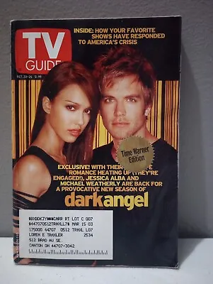 TV Guide Magazine- Oct. 20-26 2001 Dark Angel - Jessica Alba Michael Weatherly • $3.71