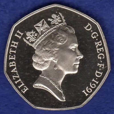 Great Britain 1991 Proof 50p 50 Pence Coin Britannia Large (Ref. T6273) • £14