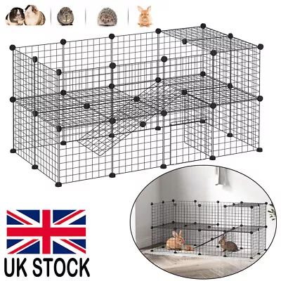 36 Panel Pet Playpen Metal Wire Fence Play Pen Puppy Pig Rabbit Animals Cage DIY • £22.90