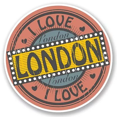 2 X I Love London Luggage Travel Vinyl Sticker Laptop Travel Luggage #4684Â  • £2.99