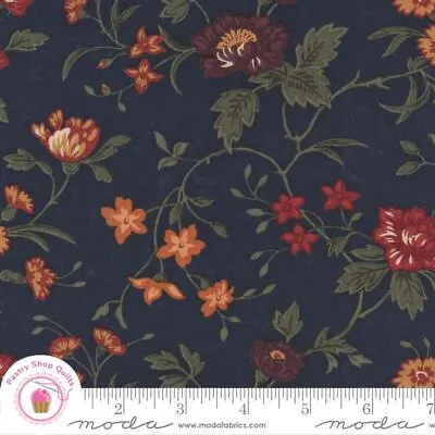 Moda CLOVER BLOSSOM FARM 9710 14 Blue Navy Floral  KANSAS TROUBLES Quilt Fabric • $6.40