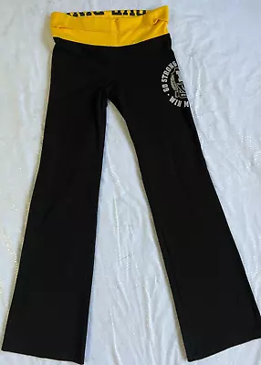 $25.79 • Buy Michigan State Pink Victoria's Secret Womens Yoga Pants Sz M Black Yellow Flare