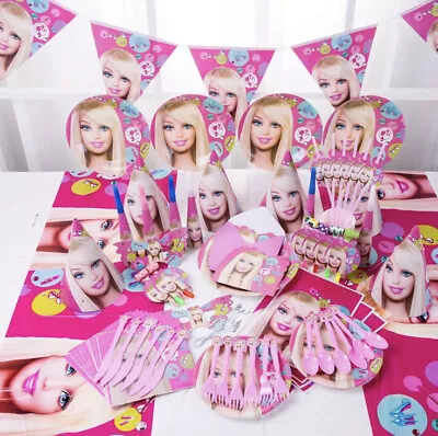 Barbie Doll Birthday Party Supplies Barbie Kit Party  90PCS Set • $27