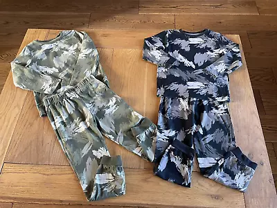 2 Pairs Of Boys Pyjama Sets Camouflage Long Sleeve Long Leg  Size 5-6yrs • £2.50