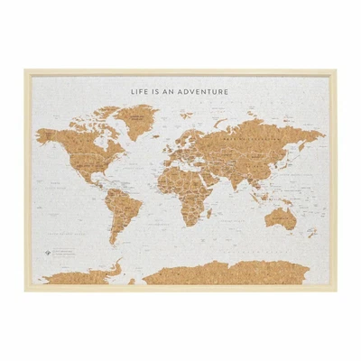 $58.99 • Buy SPLOSH Large Personalised World Travel Map 93.5 X 64.5cm Cork Board TVB04