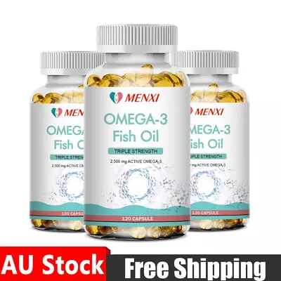 3 Packs Omega 3 Fish Oil Capsules Triple Strength EPA & DHA General Wellness • $46.99