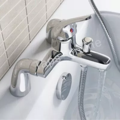 £21 • Buy Luxury Bathroom Chrome Bath Filler Tap Shower Mixer Taps With Hand Held Set