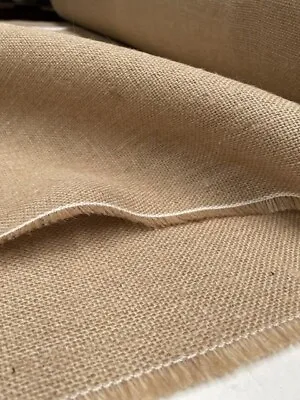 HESSIAN 100% JUTE 9oz Fabric Sacking Burlap Material - 295cm EXTRA Wide Natural • £15.99