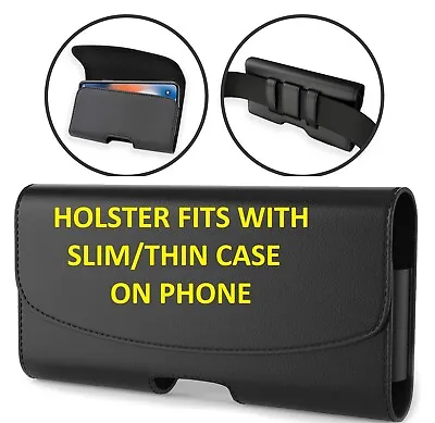 Google Pixel 6a SLIM FIT LEATHER BELT CLIP LOOP HOLSTER POUCH PHONE CASE • $8.95