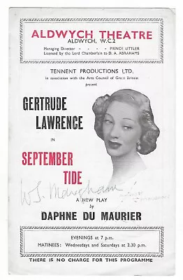 W Somerset Maugham + Gertrude Lawrence Signed Theatre Programme 1948 • £24.99