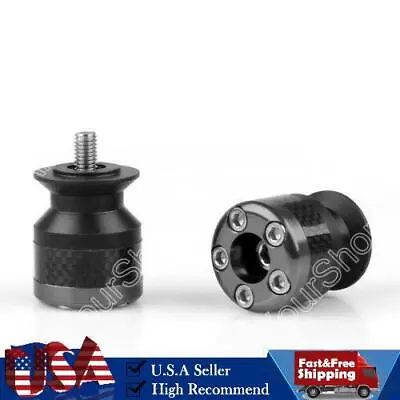 Universal Motorcycle CNC Carbon Fiber 10mm Swingarm Sliders Spools Gray • $19.79