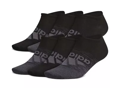 6 X Adidas Men's Athletic Linear No Show Sock Black New  AU  • $39.95