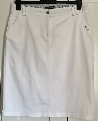 SAINT JAMES White Western Style Skirt UK14 2 Pockets 2 Rear Pockets Nautical • £35