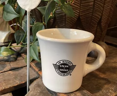 Vintage Steak N Shake Diner Restaurant - Coffee Mug Cup White Buffalo China Nice • $21.97