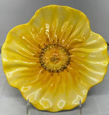Maxcera Yellow Sun Flower Figural Salad Plate 8 1/4 ” Diam 3D Daisy  New • $17.84