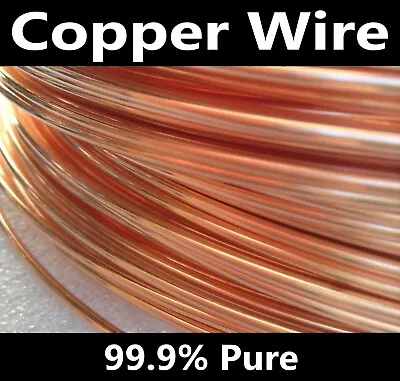 $9.99 • Buy Pure Copper Wire Bare Uncoated Assorted Sizes .56mm-6mm Jewellery Craft Bonsai 