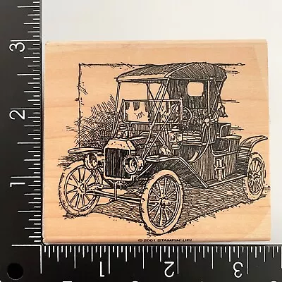 Stampin Up Vintage Antique Model T Car 2001 Wood Mounted Rubber Stamp • $12.79