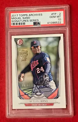 MIGUEL SANO Auto Prospect 2017 Topps Archives Signature PSA 10 Gem Mint 91/99 • $16