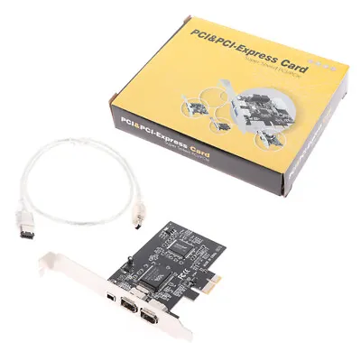 PCIe Firewire Card For Windows 10IEEE 1394 PCI Express Controller 4 Port^~ • £11.73