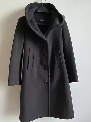 M0851 Gray Wool Cashmere Hood Coat Size 2 • $69.19