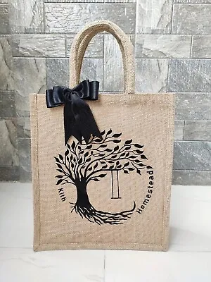 Natural Jute Burlap Bag Lunch Bag Party Gift Bag Shopping Tote Custom Bag • £6.49