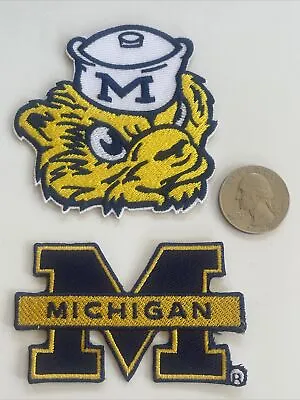 $10.99 • Buy (2) University Of Michigan Wolverines Embroidered Iron On Patches Patch Lot 3”