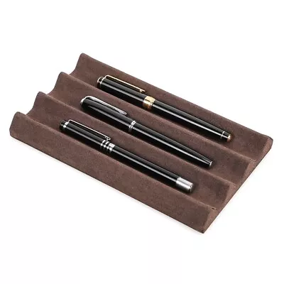Slotted 3 Slots Pen Tray Pen Holder Display Desktop Organizer Microfiber Velvet • $18.99