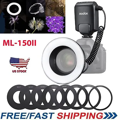 US Godox ML-150II LED Macro Ring Flash 5800K±200K For DSLR Cameras Shooting • $89