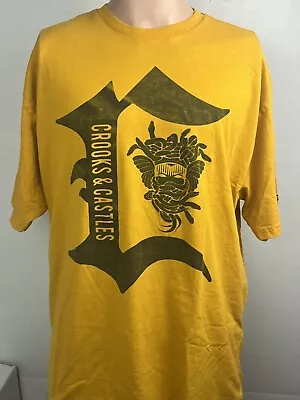 Crooks & Castles Yellow Medusa Graphic Logo T-Shirt Size Men’s XL • $14.99