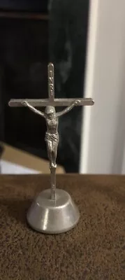 Vintage Metal Cross Stand Crucifix 3  Holy Religious Carved Christ • $20