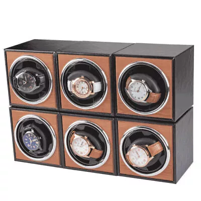 Vertical Leather Wood Electric Automatic Watch Winder Storage Display Watch Box • $35.99