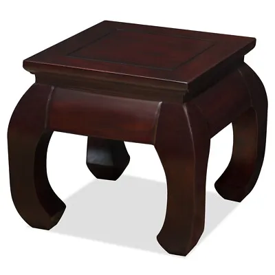 US Seller - Dark Cherry Petite Elmwood Ming Square Chinese Table • $318