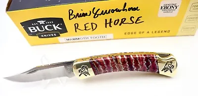 Buck 110 Brian Yellowhorse Red Mammoth Knife Knives + Sheath YH273 • $379.60